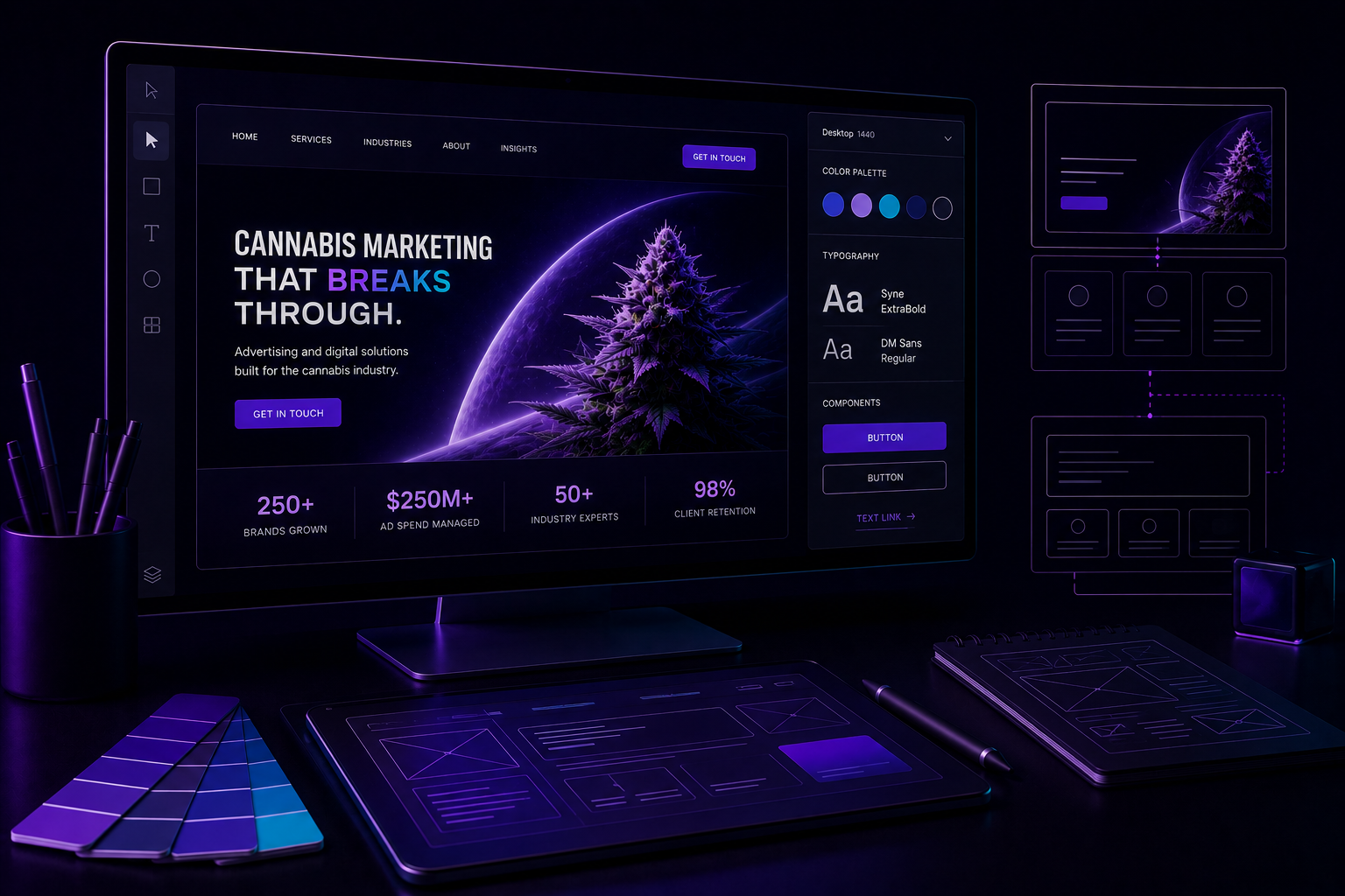 Cannabis web design services &mdash; dispensary website design, cannabis brand sites, multi-state architectures, and conversion-optimized cannabis web design
